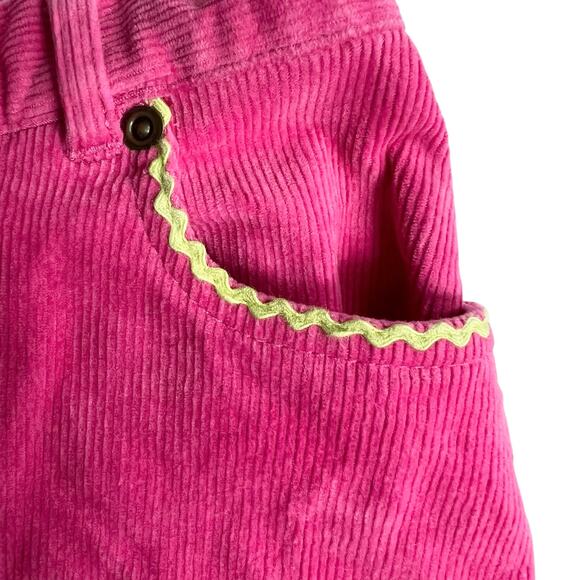 Talbots Kids Pink Corduroy Skirt Embroidered Winter Scene Size 6 Stretch - Picture 4 of 7